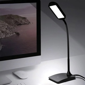 Lampa de birou cu LED, Putere 5V/1A, Functie tactila si USB, Reglabila, Dimensiune 10.5x17x23 cm, Negru mat - Img 6