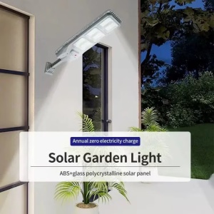 Lampa solara cu telecomanda si suport, 100/150/200W, senzor de miscare, 3/6/12 cadrane, 108 LED-uri, 6000k, 10000lm, IP66, 31x19, gri - Img 7