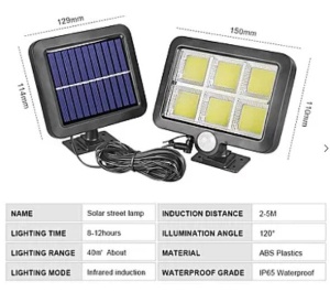 Lampa solara de perete Sl F120 6 x COB LED putere 25W 5000K - Img 6