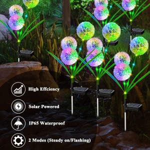 Lampa solara decorativa model papadie pentru gradina cu lumina multicolora - Img 5