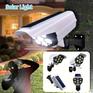 Lampa solara tip camera de supraveghere, Senzor de lumina si miscare, Telecomanda - Img 4