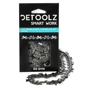 Lant drujba Detoolz lungime 18'' pas 0.325'' grosime 1.5mm 72 pinteni 36 dinti full chisel - Img 1