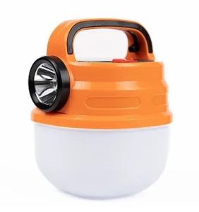 Lanterna cu incarcare solara LED HB-V80 80W cu 5 moduri iluminare, Portocaliu-Alb - Img 1