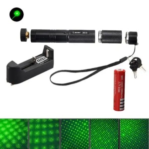 Laser pointer cu acumulator, Tip stilou, Portabil, Puternic cu raza 1km, 2 capete - Img 7
