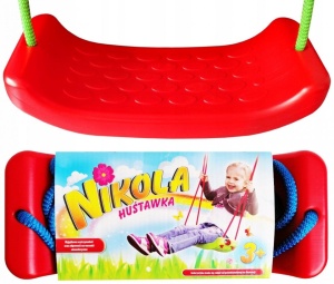 Leagan suspendabil Nikola tip sezut, de culoare rosie cu funii albe - Img 5