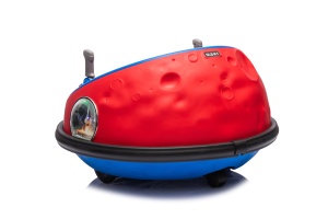Masinuta electrica Bumper Car pentru copii, 2 joystick-uri, rotire 360°, lumini LED, centura siguranta, Rosu/Albastru - Img 5