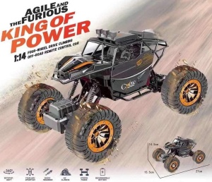 Masinuta RC Scurry Climbing, 27mHz, Scara 1:14, pentru copii 3 ani+, 27x15.5x14.5cm, negru-portocaliu - Img 2