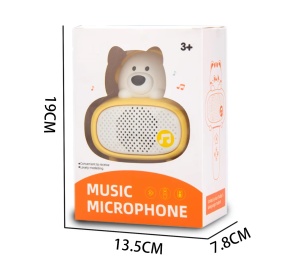 Microfon si difuzor pentru karaoke, pentru copii 3 ani+, Bluetooth, Plastic, Alb-Galben - Img 8