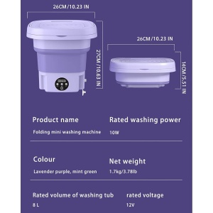 Mini masina de spalat, portabila si pliabila, 6.5l capacitate, cu 3 programe si functie de stoarcere si uscare - Img 10