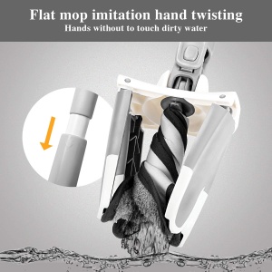 Mop TWIST cu autostoarcere, cap flexibil cu rotire 360 grade, maner telescopic - Img 3