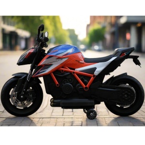 Motocicleta electrica pentru copii 3 ani+, Motor 50W, Baterie 12V7AH, cu roti ajutatoare, lumini si muzica - Img 11