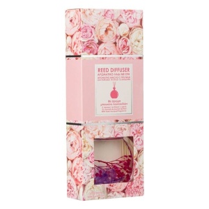Odorizant pentru camera, cu 6 betisoare si ulei esential, aroma de flori, 100 ml, 9x4x23.5 cm, transparent - Img 2