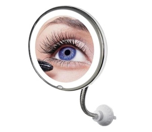 Oglinda pentru machiaj cu 10x Marire, 21 de Becuri LED, Culoare Alb