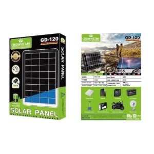 Panou solar 15W portabil, GD-120, IP65, cu mufe pentru incarcare device-uri, ABS, 37x26 cm, negru - Img 7