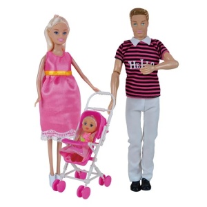 Papusa insarcinata cu familie si accesorii incluse, Varsta 3+ ani