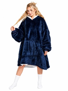 Patura Hanorac Oversize cu Gluga si Buzunar, Captuseala Pufoasa, Moale si Calduroasa, Unisex