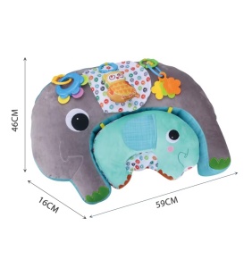 Perna cu activitati pentru bebelusi 0+ luni, 5 in 1, cu jucarii detasabile, in forma de delfin, din plus, Multicolor - Img 7