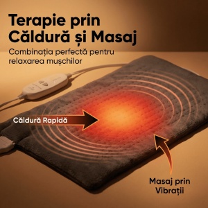Perna electrica pentru masaj si ameliorarea durerilor cu 3 trepte de incalzire si 3 de masaj - Img 5