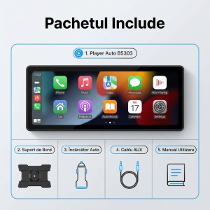 Player auto portabil cu Apple CarPlay și Android Auto - Ecran 10 inch HD - Img 5