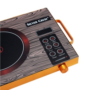 Plita electrica 2000W-3500W inductie, Silvercrest, afisaj digital, din ceramica, timer, 35.5x29x6.8 cm, maro - Img 2