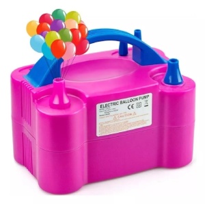 Pompa electrica dubla pentru umflat baloane cu aer, Putere 600W, Roz