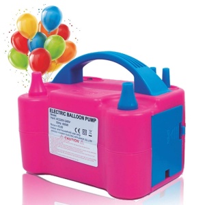 Pompa electrica dubla pentru umflat baloane cu aer, Putere 600W, Roz - Img 8