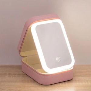 Portfard pentru machiaj cu oglinda si lumina LED - Img 4