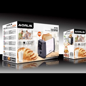 Prajitor de paine AO-78244, 700W, grad rumenire ajustabil, inox, negru-argintiu - Img 3