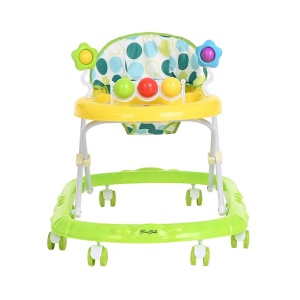Premergator cu 8 roti, 2 in 1, reglabil in inaltime, plastic, 67X55X32 cm, verde/albastru/roz - Img 6
