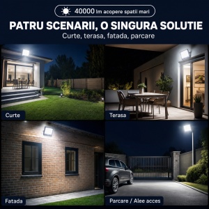 Proiector LED 400W, Iluminat Puternic 40000lm, Pentru exterior sau interior, Protectie IP66 - Img 5