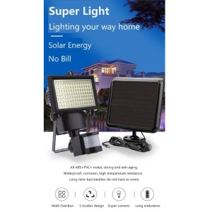 Proiector solar cu 120 LED, Putere 120W, Senzor de lumina/Miscare - Img 3