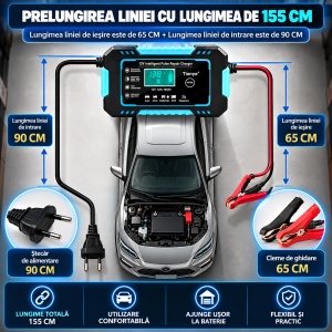Redresor Auto Smart 12V, 4-100Ah, Reparare Baterie prin Impulsuri, Display LCD, Mod Iarna/Vara, Auto/Moto - Img 11