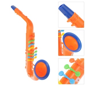 Saxofon de jucarie, din Plastic, 32.2x13x8.2cm, pentru Copii de 3 ani+, Verde/Portocaliu - Img 7