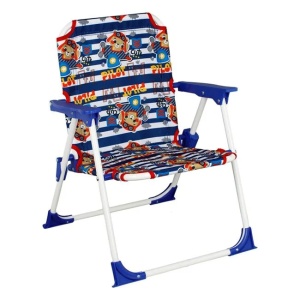 Scaun pliabil pentru copii, din metal, model ursulet, dimensiuni 37x35x46cm, Albastru