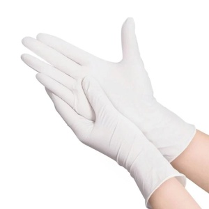 Set 100 de bucati manusi de unica folosinta din latex Marimea M, Alb