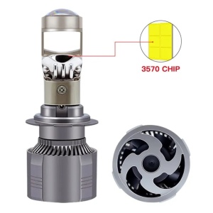 Set 2 Becuri LED A80 H7 cu lupa, 80W, 12V, 10000LM, 6000K - Img 5