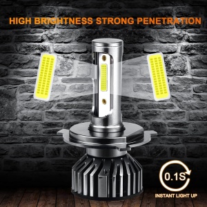 Set 2 becuri LED auto COB H7, 100W, cu ventilator, 6000K, 12000LM, protectie IP65 - Img 4