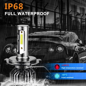 Set 2 becuri LED auto COB H7, 100W, cu ventilator, 6000K, 12000LM, protectie IP65 - Img 6