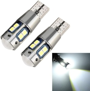 Set 2 becuri LED auto pentru de pozitii, T10 w5w, cu 10 led-uri cu, Canbus, 6000K, alb - Img 2