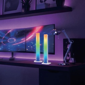 Set 2 lampi LED RGB cu oglinda, 36 LED-uri, 5W, USB, Telecomanda, moduri muzica si efecte dinamice - Img 2