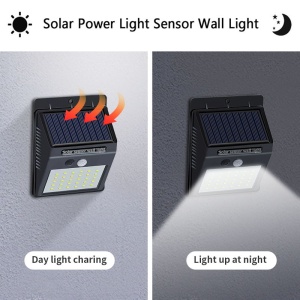 Set 2 lampi solare de perete cu 30 LED, Senzor de lumina si miscare - Img 6