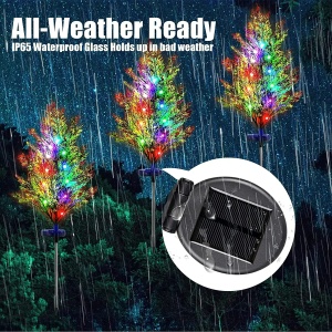 Set 2 lampi solare tip bradut tuia cu 8 Led-uri colorate, Inaltime 74cm, Senzor de lumina - Img 4