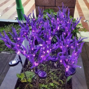 Set 2 lampi solare tip lavanda cu inaltime de 70cm, Senzor de lumina, Protectie IP65 - Img 6