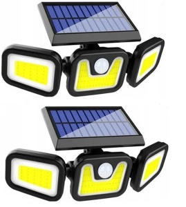 Set 2 X Lampa Solara 103 COB LED, Putere 120 W, Negru - Img 1