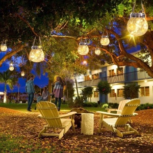 Set 2 X Lampa Solara Decorativa din sticla, Model Borcan, Design modern, Lumina calda - Img 5