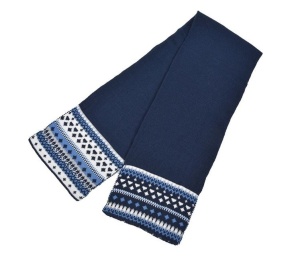 Set 3 piese pentru bebelusi, Caciula cu Pompon, Fular si Manusi, acrilic, 9 luni, albastru - Img 2