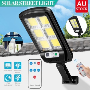 Set 3 x Lampi solare stradale LED, cu 6 cadrane, senzor miscare, IP65, negru - Img 9