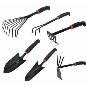 Set 6 unelte pentru gradinarit, din plastic dur si otel
