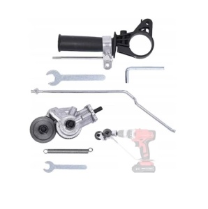Set adaptor cu role si maner pentru taiat tabla si materiale din fier pentru surubelnita electrica