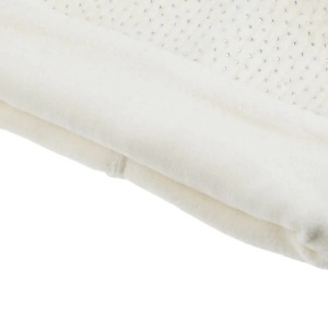 Set Caciula cu Strasuri, Urechi Pompon si Fular, captuseala fleece, 6 ani, ecru - Img 3